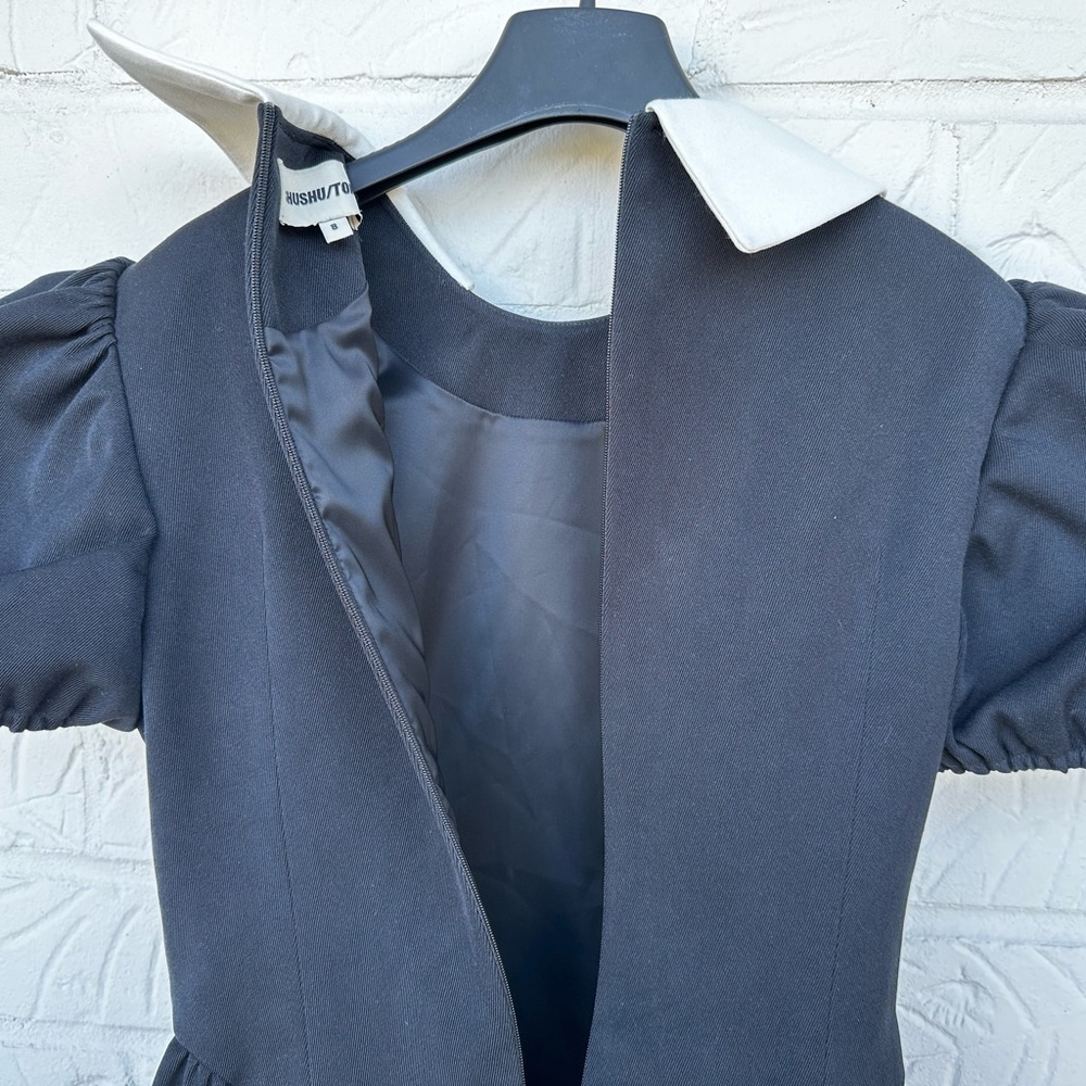 New Shushu/Tong Black Beaded Bow Minidress Size Small - Picture 11 of 16